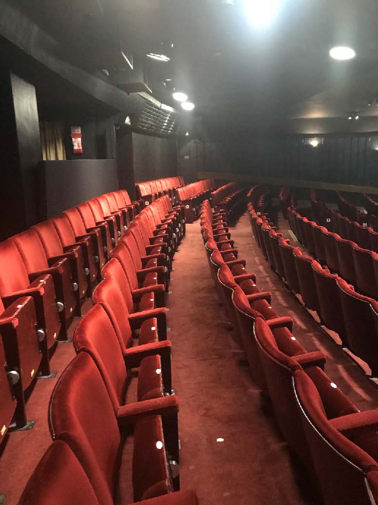 A picture of a row of seats in the Peacock Theatre auditorium 
