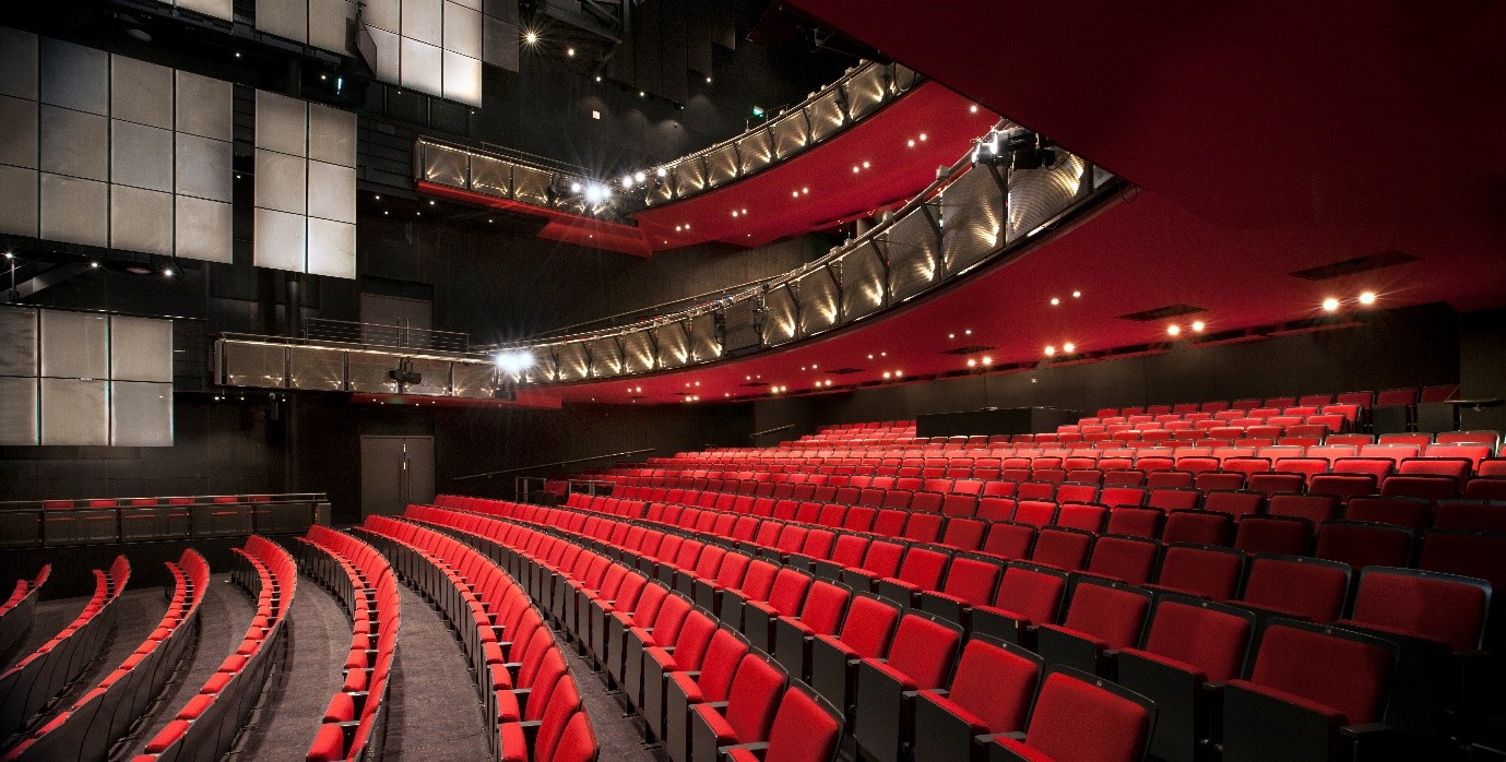 Sadler's Wells Theatre auditorium seating consisting of red chairs in rows