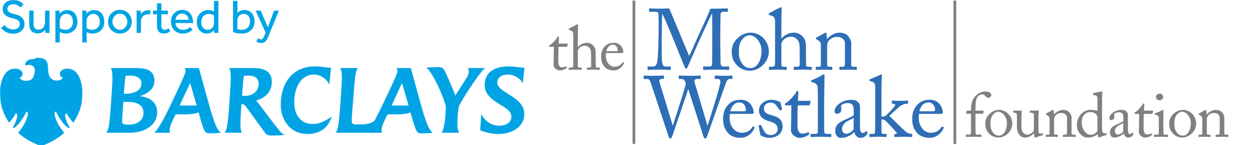 Support by Barclays / The Mohn Westlake Foundation logos